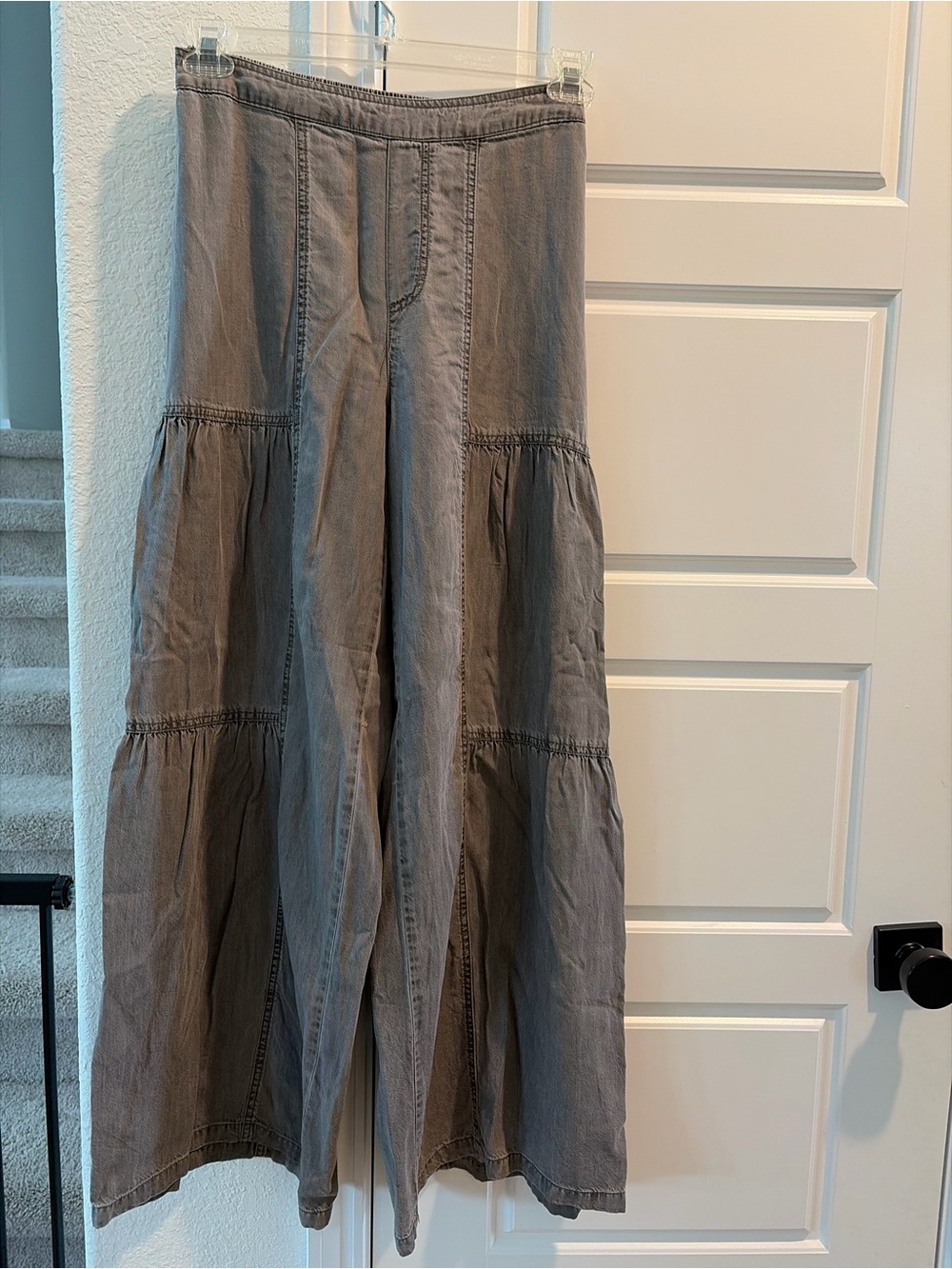 Current Air Tiered A-Line Maxi Skirt - Gray